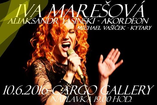 10.6.2016 koncert na lodi Cargo Gallery - Iva Marešová, Aliaksandr Yasinski, Michael Vašíček